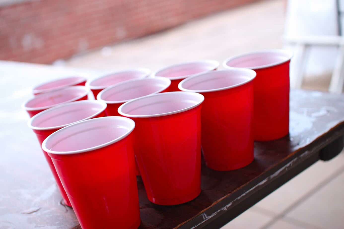 red solo cup beer pong on table
