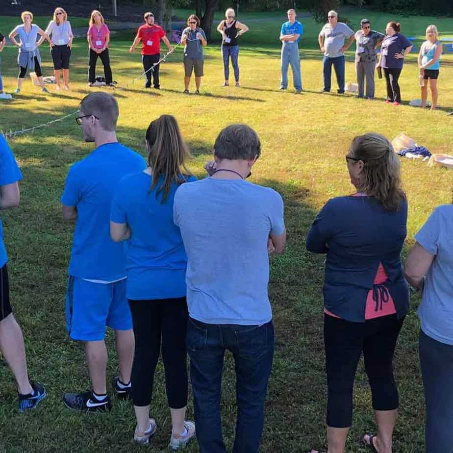 Group circle at Mountainside Treatment Center Canaan Alumni Retreat Event 2018