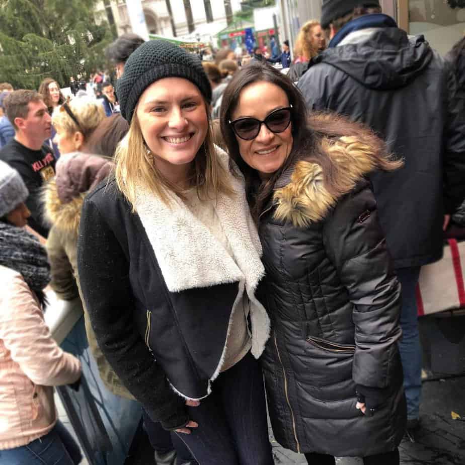 2 women smiling at Mountainside Treatment Center Alumni Ice skating social in NYC