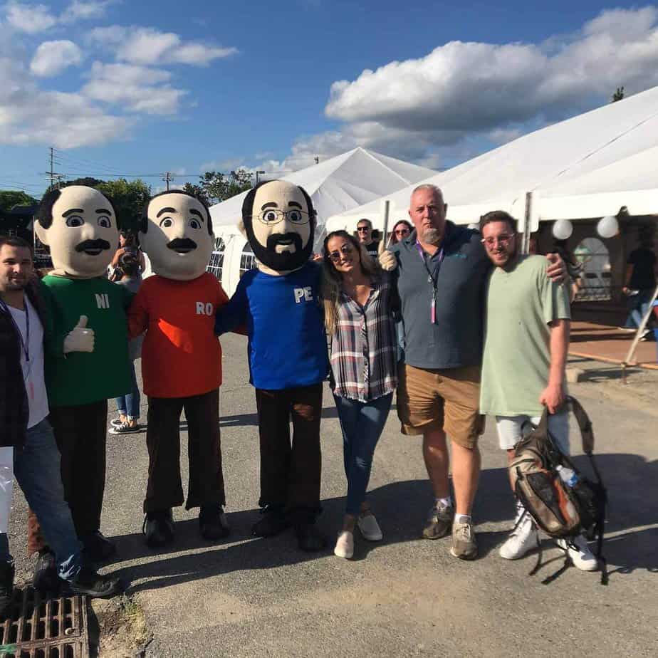 Men in masks at Mountainside Treatment Center Alumni Recovery Fest Event 2018