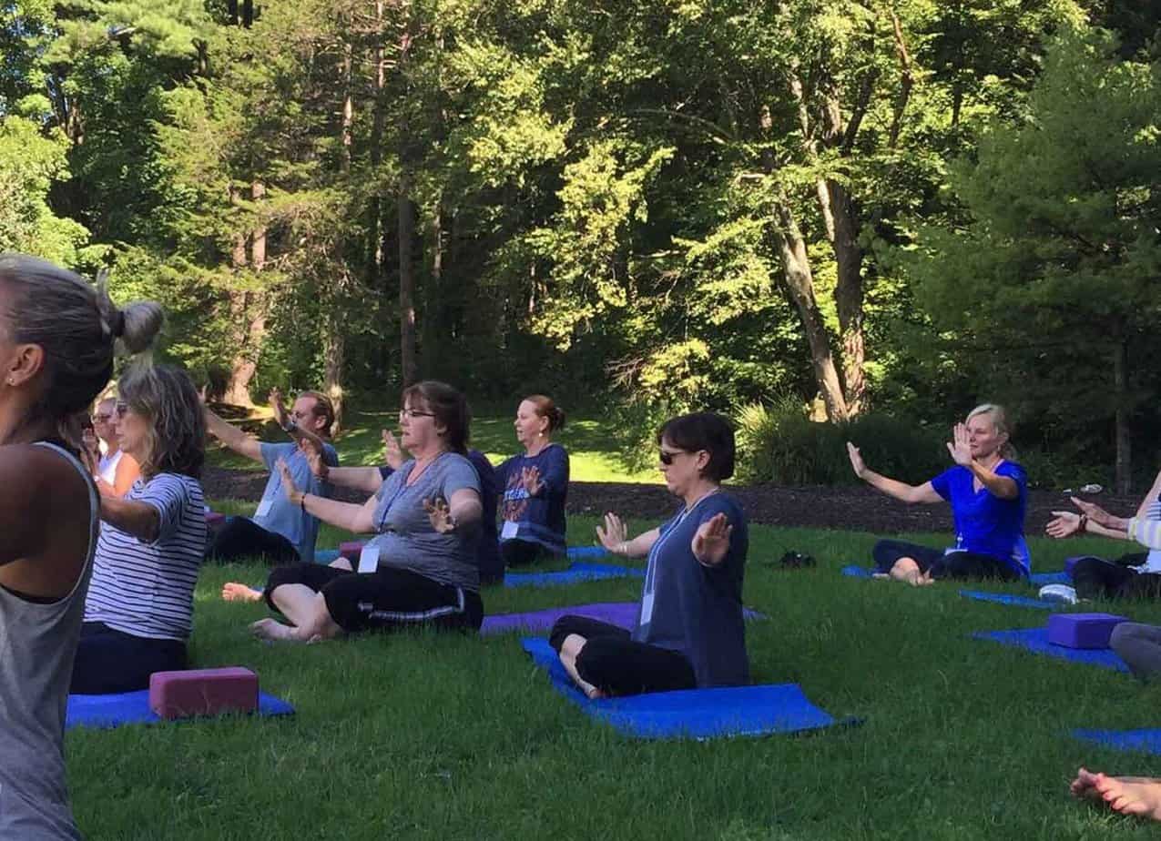Yoga mat at Mountainside Treatment Center Canaan Alumni Retreat Event 2018