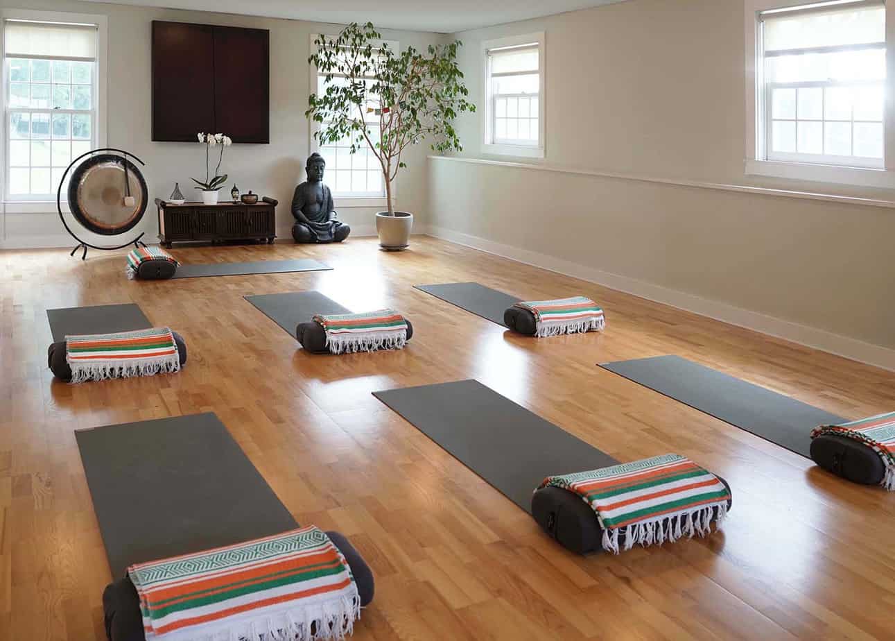 yoga and meditation room at drug and alcohol rehab facility