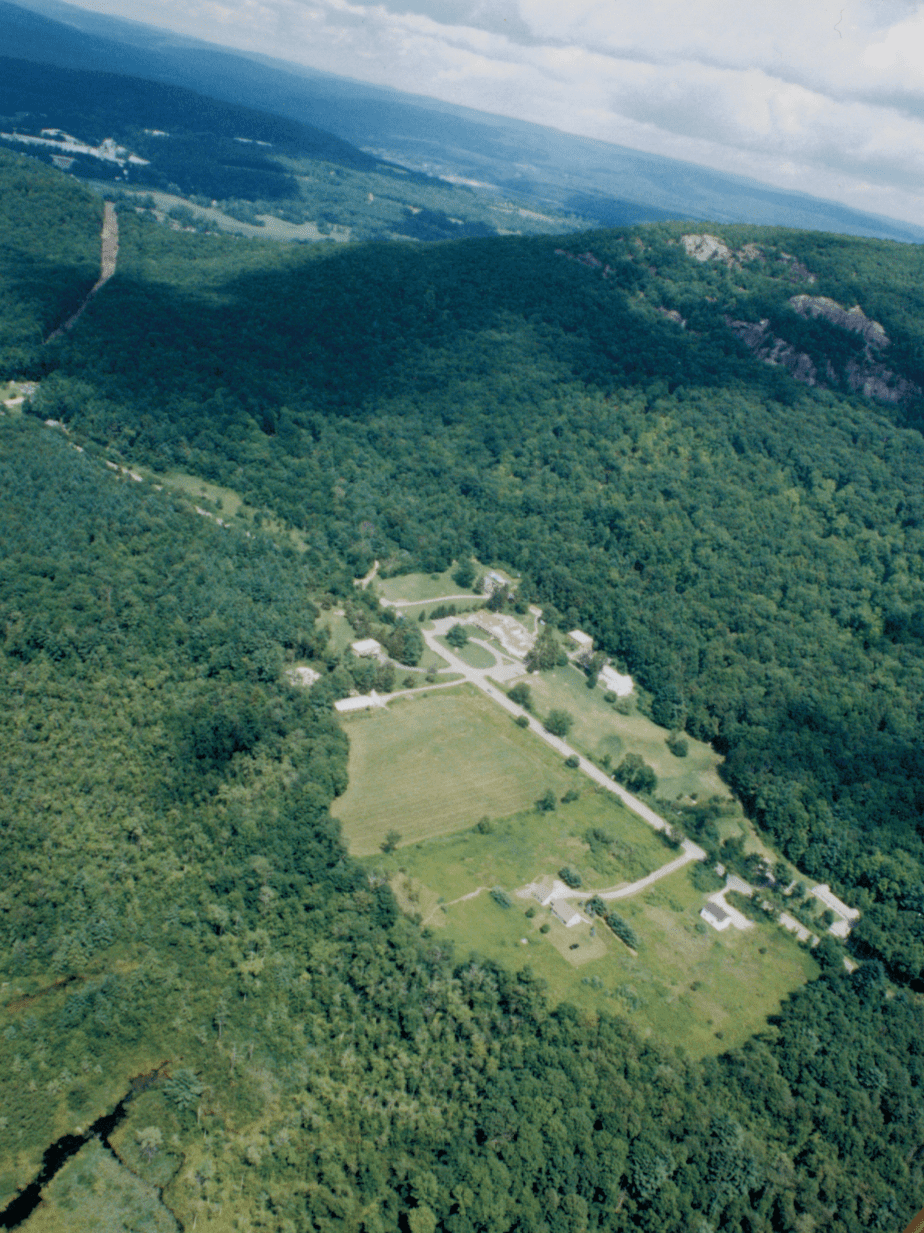 Early aerial shot of Mountainside Canaan campus
