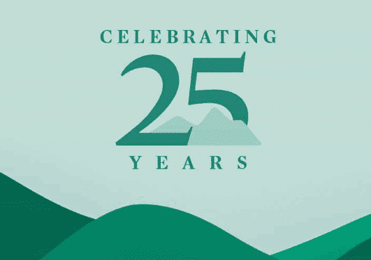 25th Anniversary logo centered