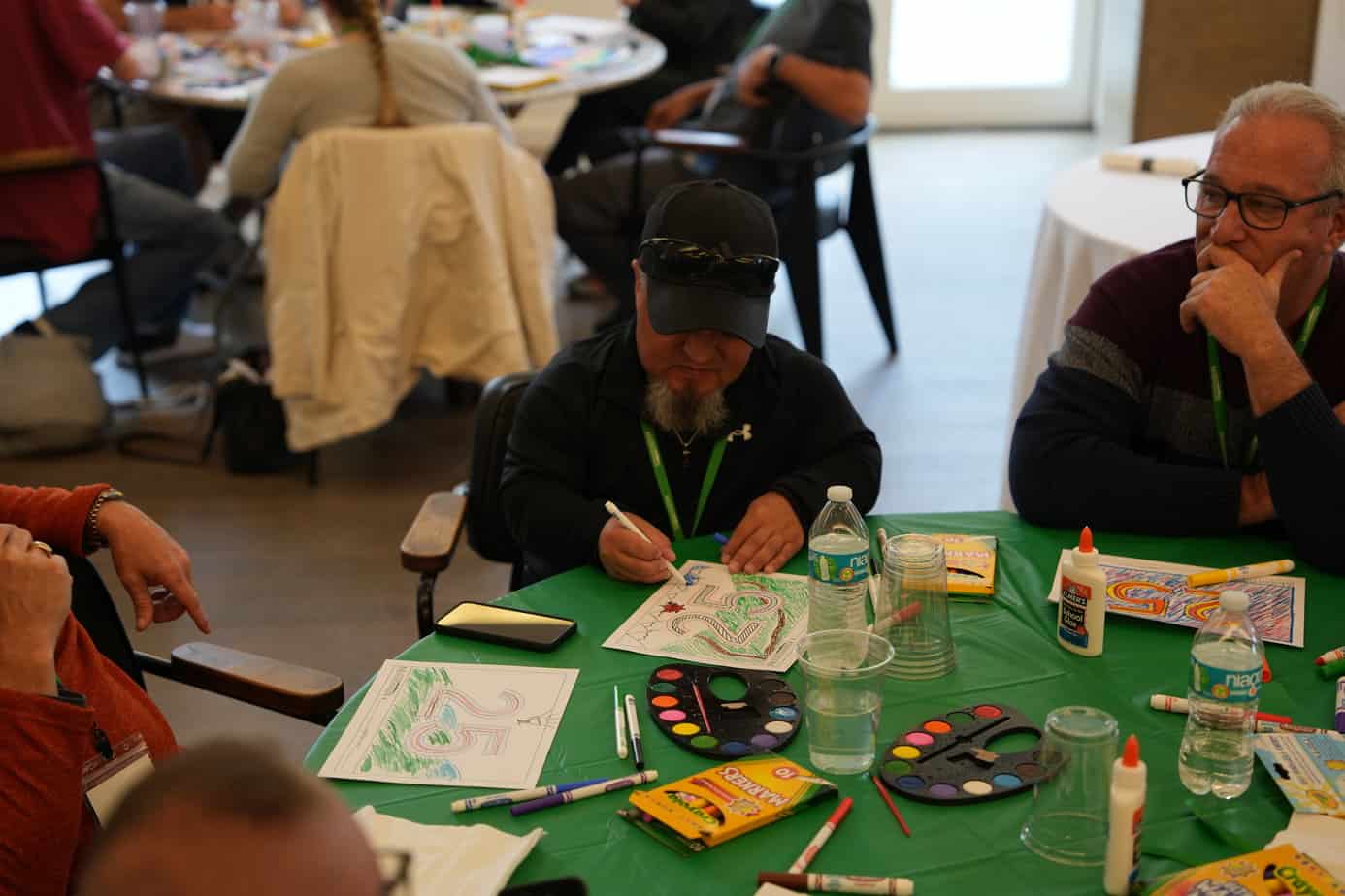 Creating art at Mountainside addiction treatment center in Canaan, CT.