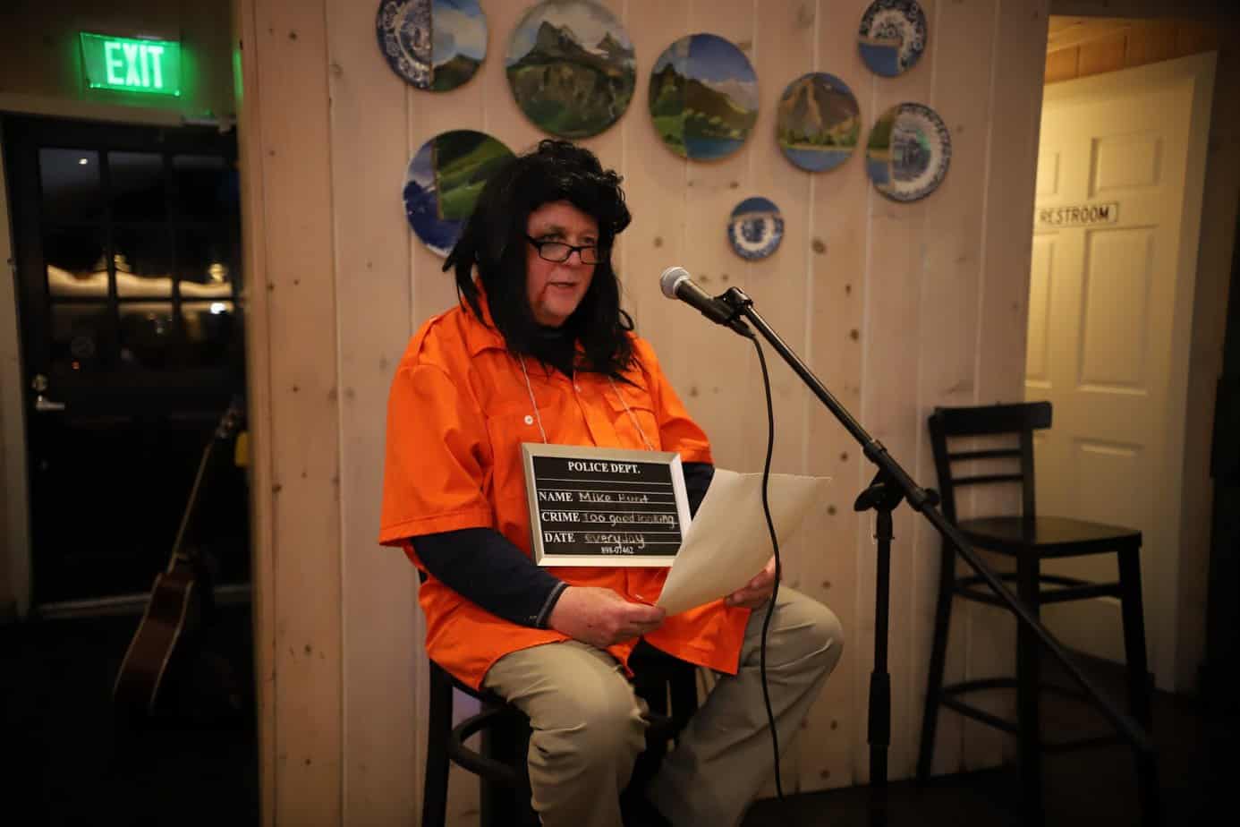 mountainside alumni Halloween 2023 photo of person speaking on stage