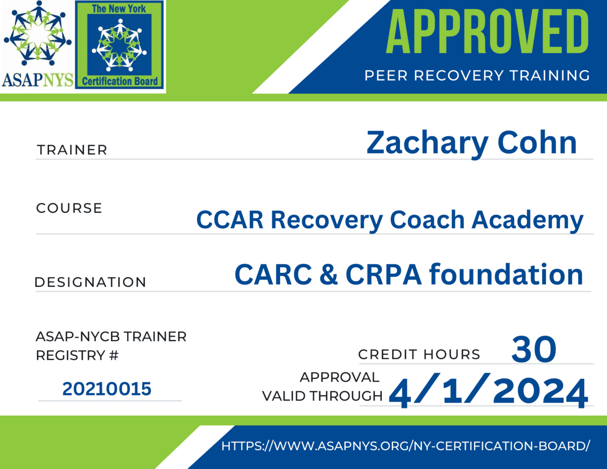 recovery coach academy badge